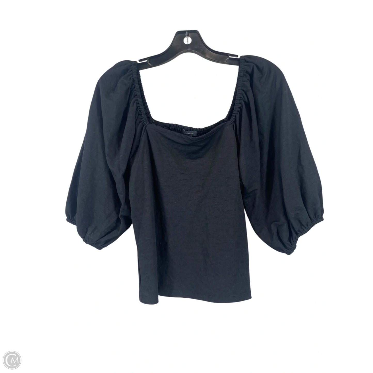 Top Short Sleeve By Ann Taylor In Black, Size: S