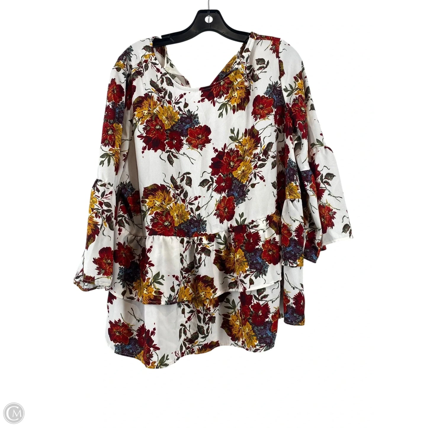 Top Long Sleeve By Time And Tru In Floral Print, Size: Xl