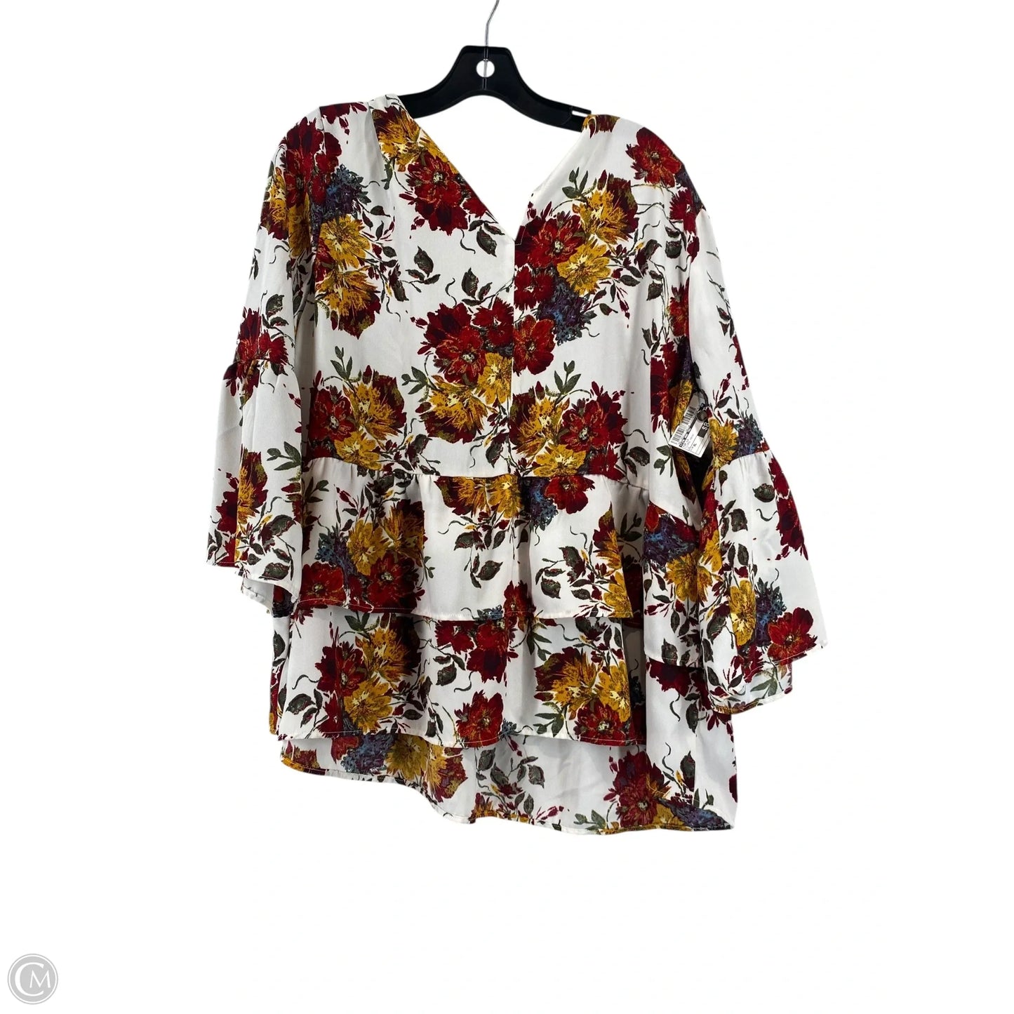Top Long Sleeve By Time And Tru In Floral Print, Size: Xl