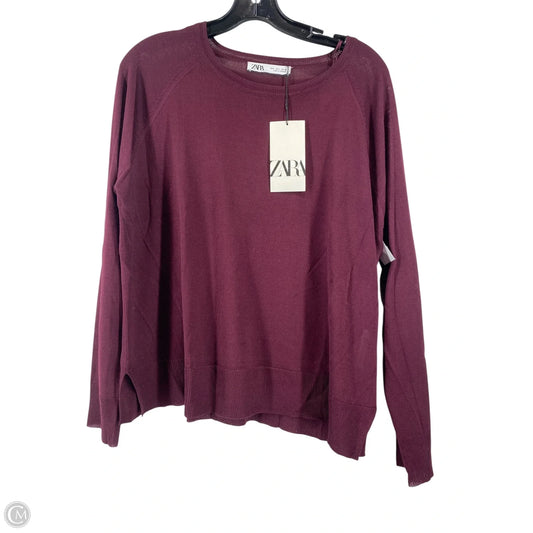 Top Long Sleeve By Zara In Purple, Size: L