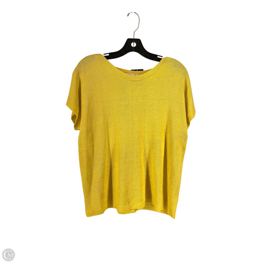 Top Short Sleeve By Staccato In Yellow, Size: L
