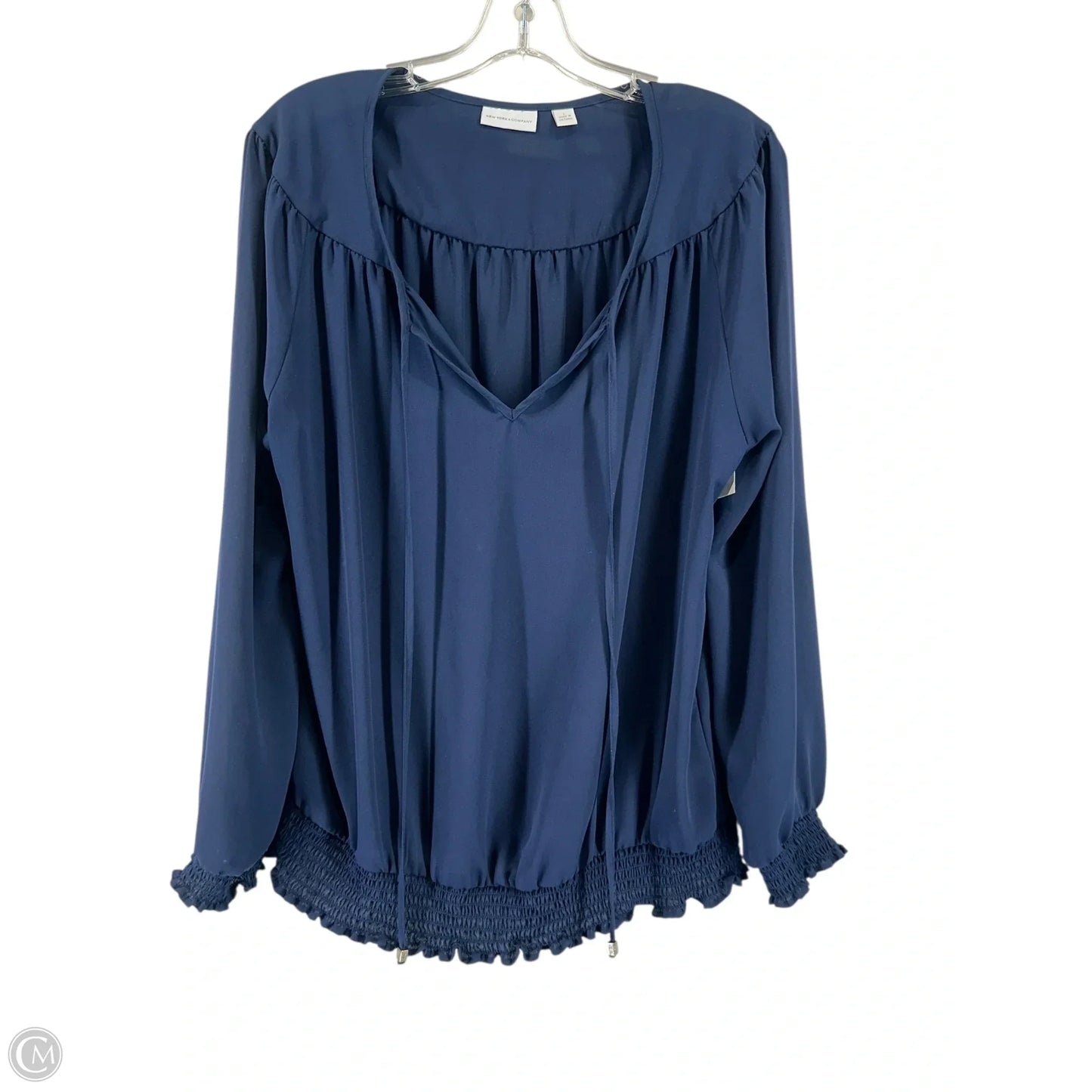 Top Long Sleeve By New York And Co In Navy, Size: L