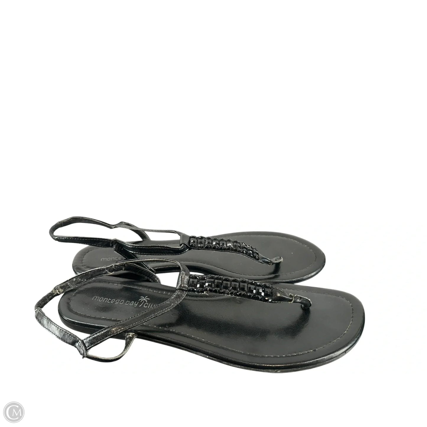 Sandals Flip Flops By Montego Bay In Black, Size: 9