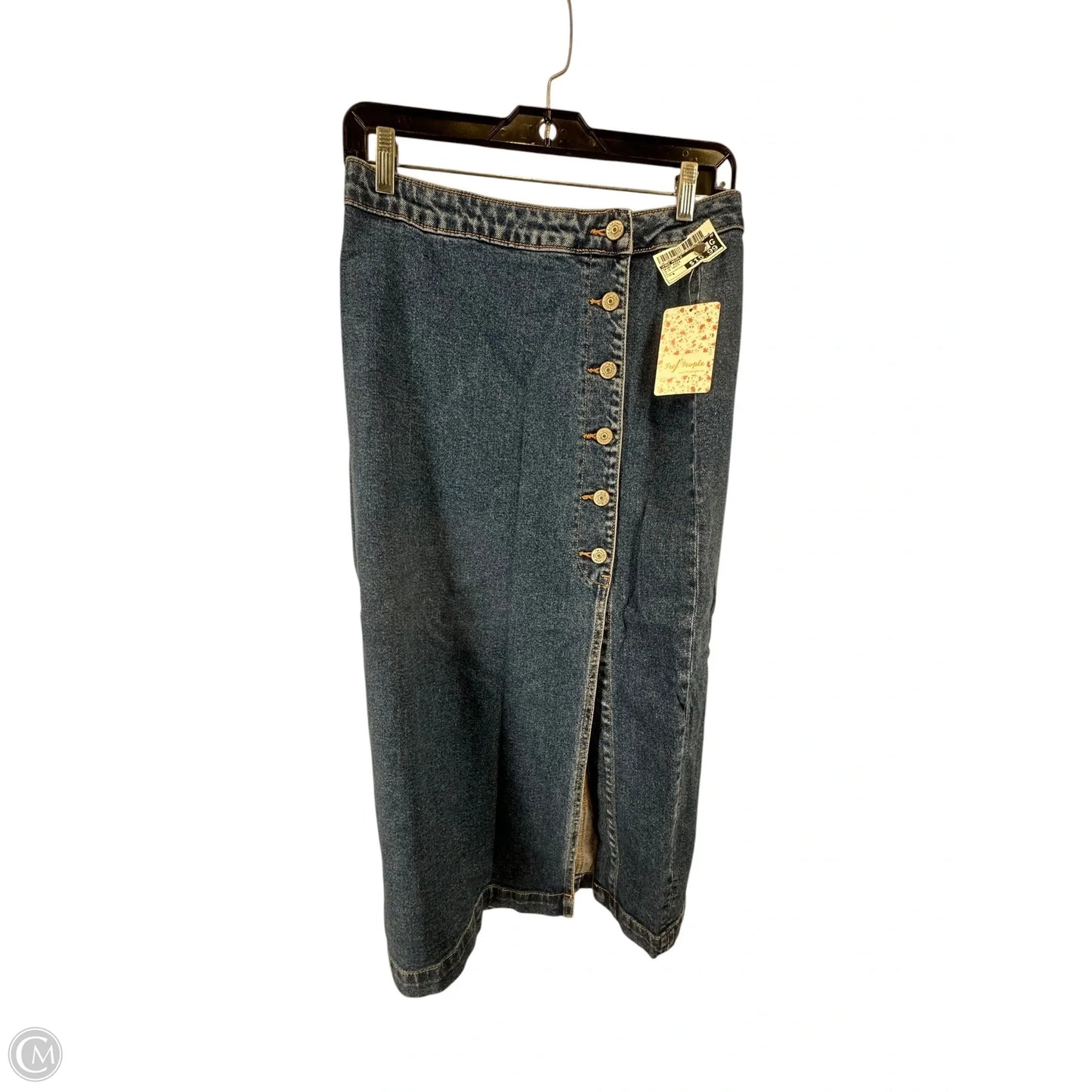 Skirt Midi By Free People In Blue Denim, Size: 4