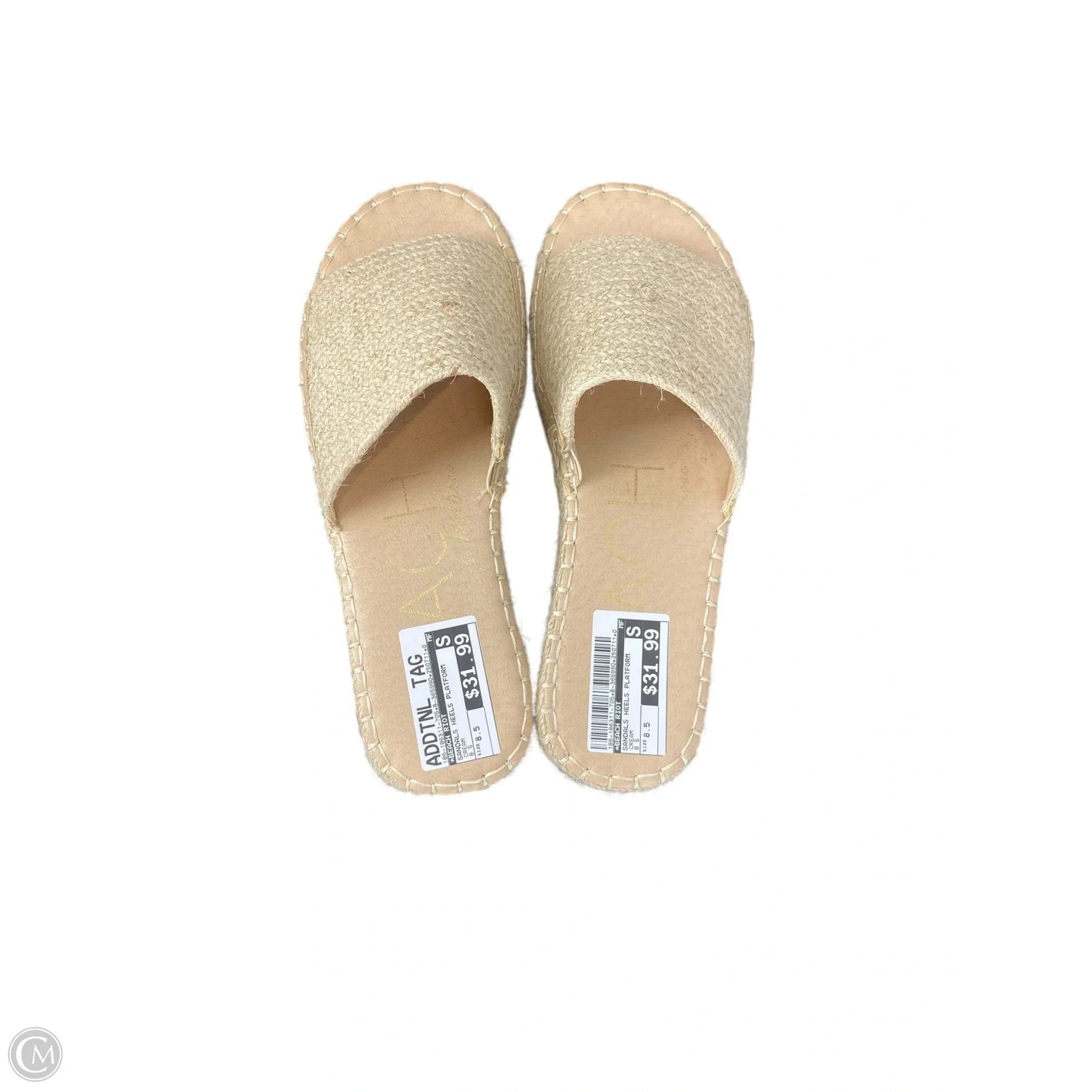Sandals Heels Platform By Beach Riot In Cream, Size: 8.5