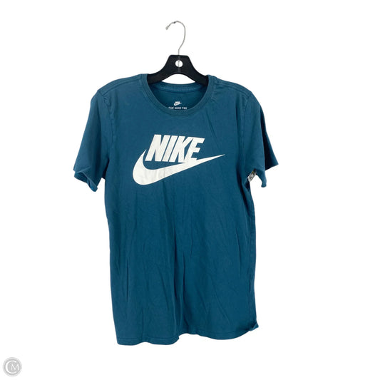 Athletic Top Short Sleeve By Nike Apparel In Aqua, Size: S