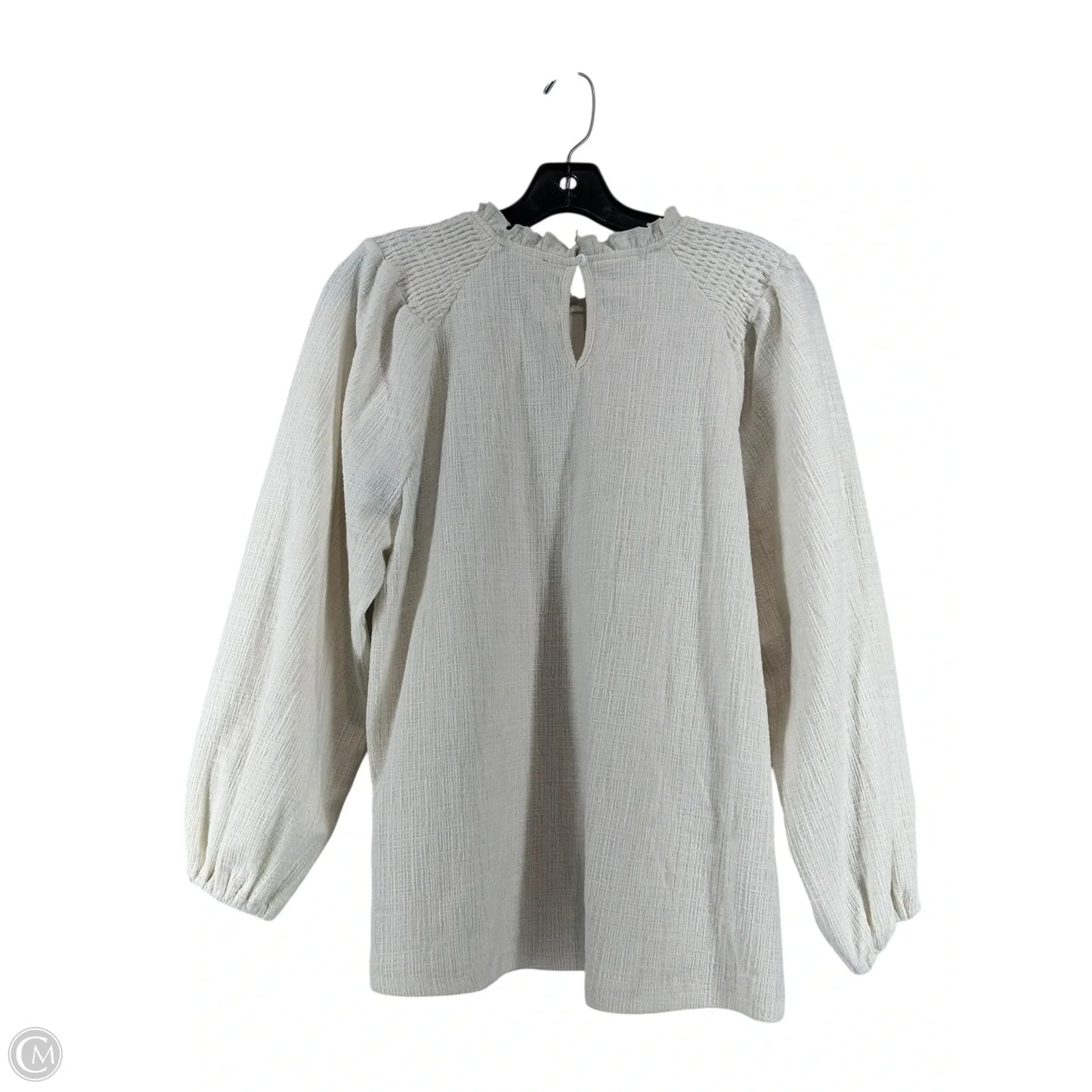 Top Long Sleeve By Current Air In White, Size: M