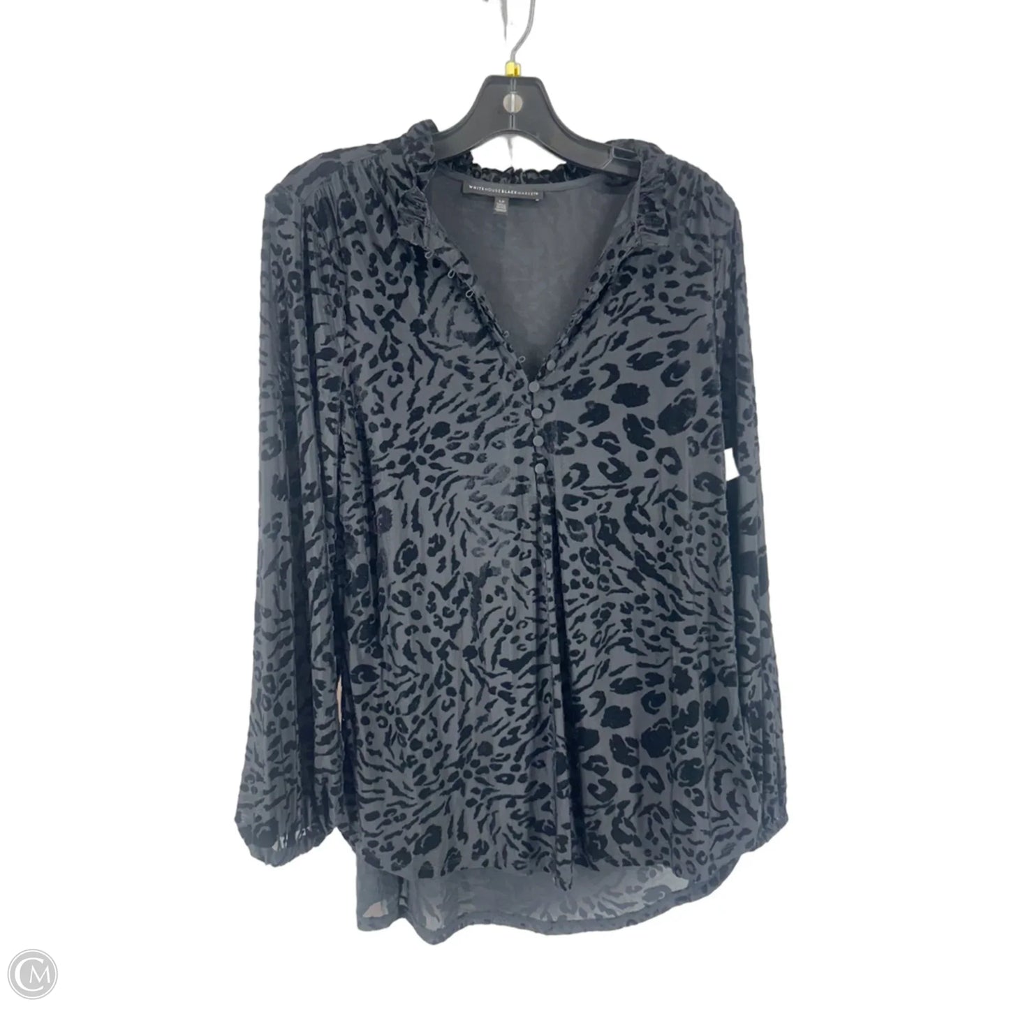Top Long Sleeve By White House Black Market In Black, Size: Lp