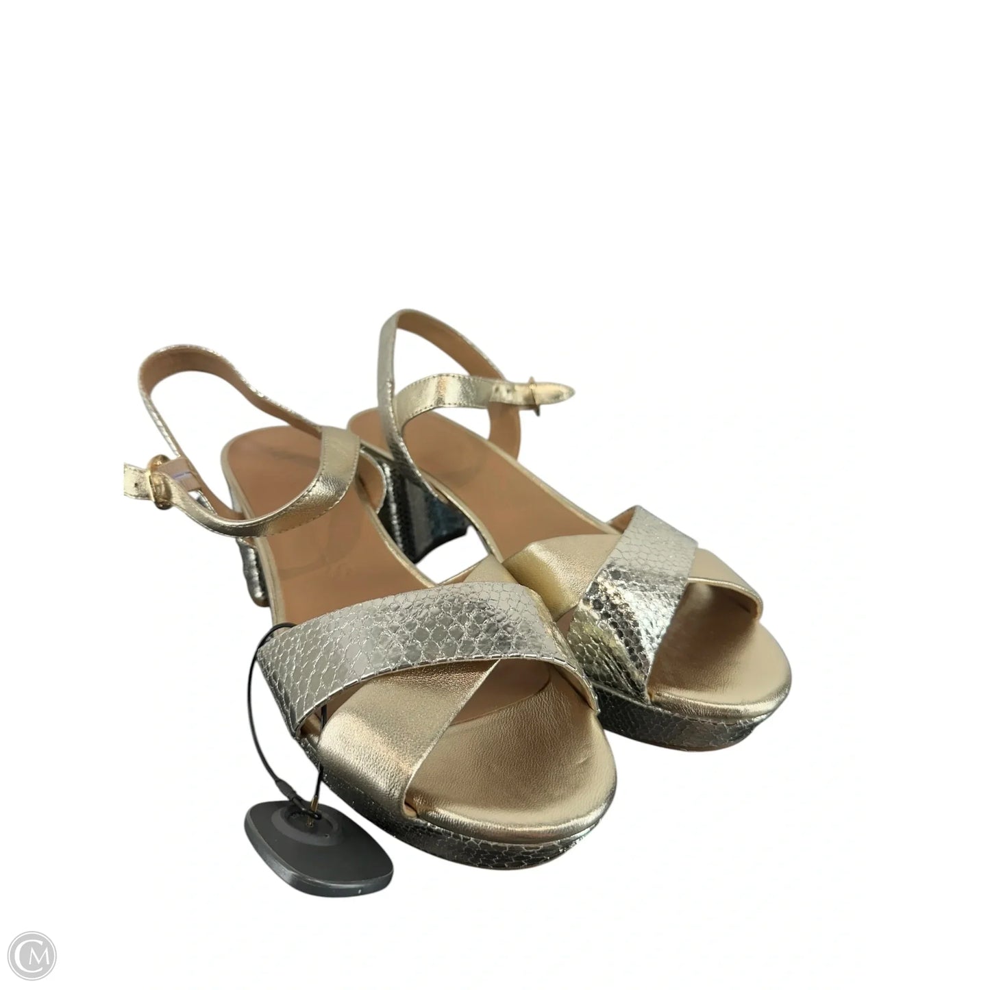 Shoes Heels Block By Aerosoles In Gold, Size: 11