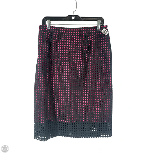 Skirt Midi By Halogen In Black & Pink, Size: 12