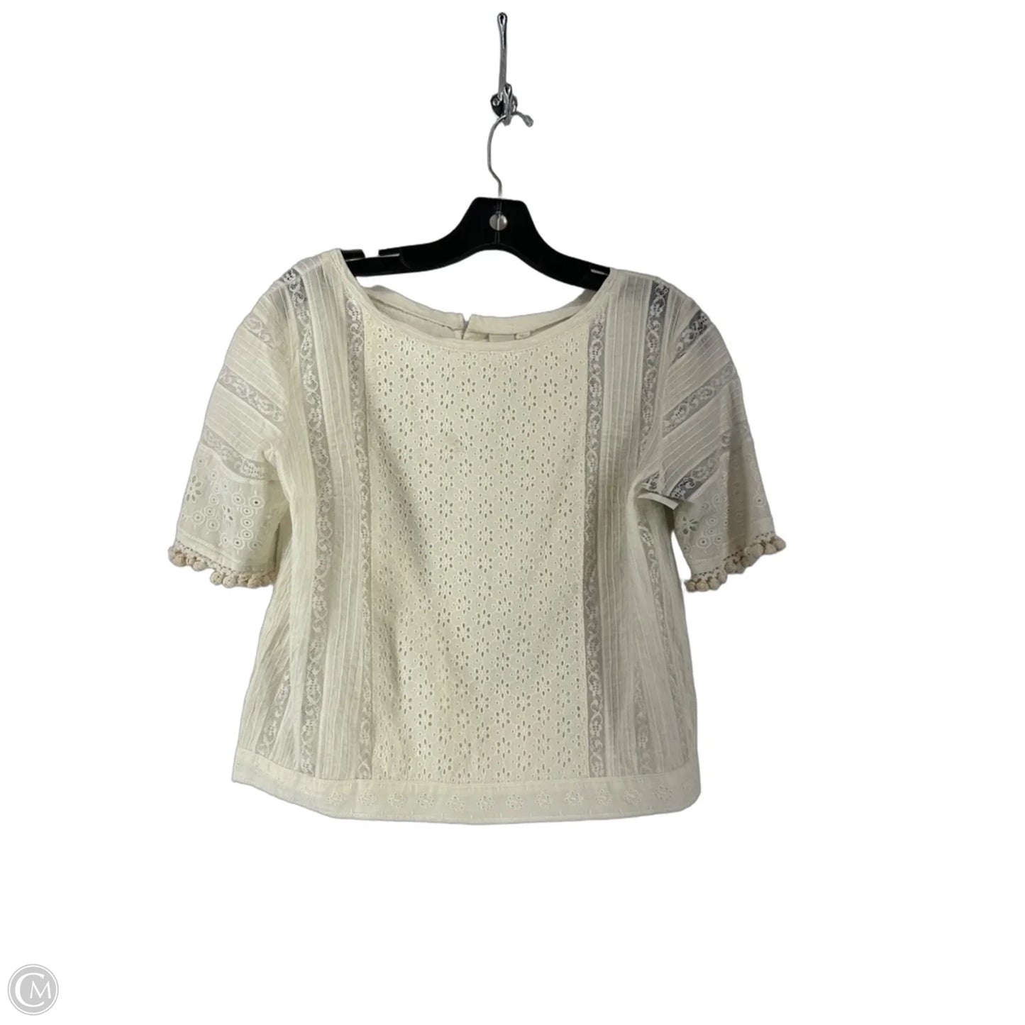 Top Short Sleeve By Clothes Mentor In Cream, Size: S