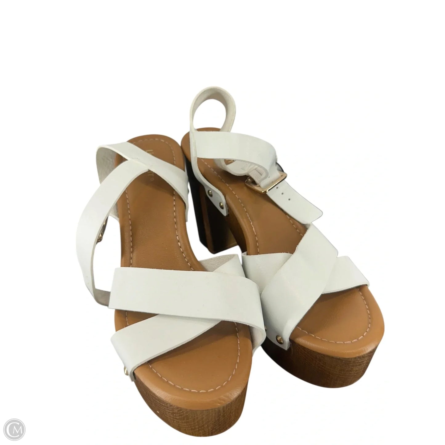 Shoes Heels Block By Limelight In Brown & White, Size: 10