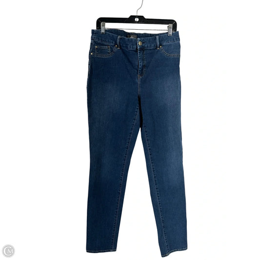 Jeans Straight By Chicos In Blue Denim, Size: 10