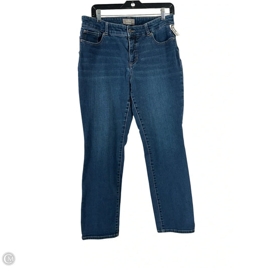 Jeans Straight By Chicos In Blue Denim, Size: 10
