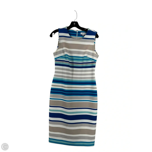 Dress Party Midi By Calvin Klein In Striped Pattern, Size: 6