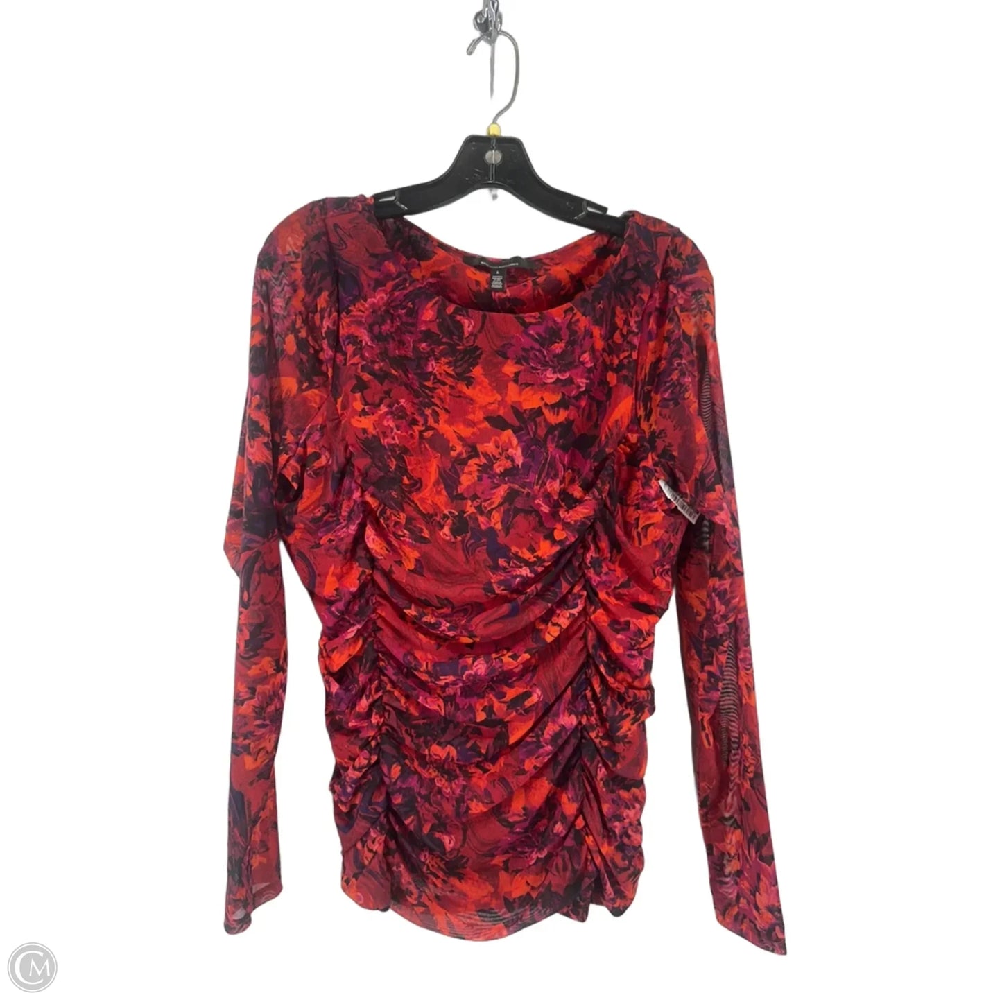 Top Long Sleeve By White House Black Market In Red, Size: L