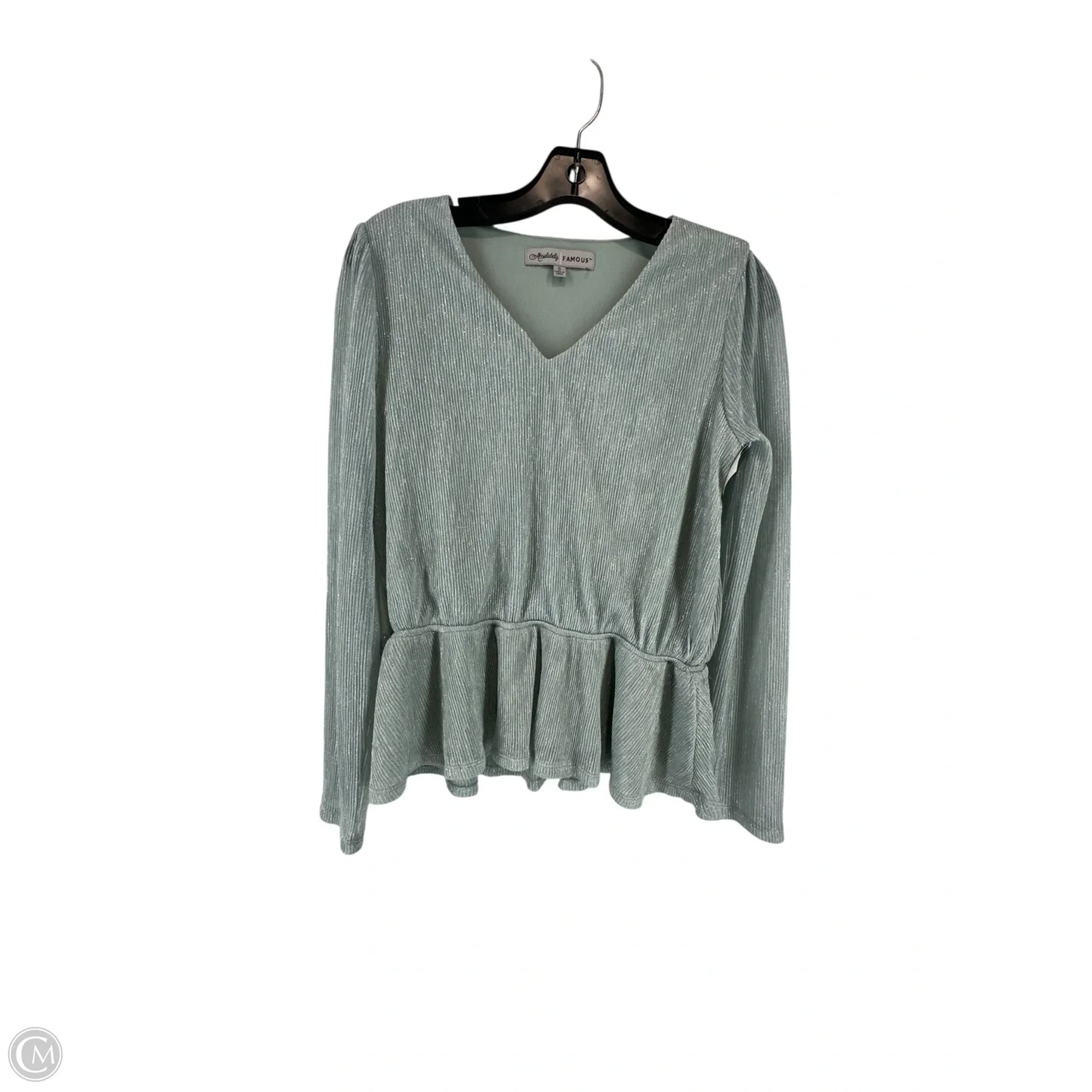 Blouse Long Sleeve By Absolutely Famous In Green, Size: S
