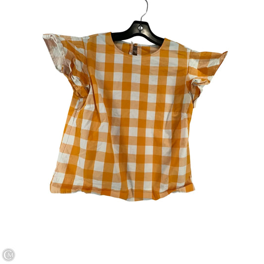 Top Short Sleeve By Draper James In Orange & White, Size: S