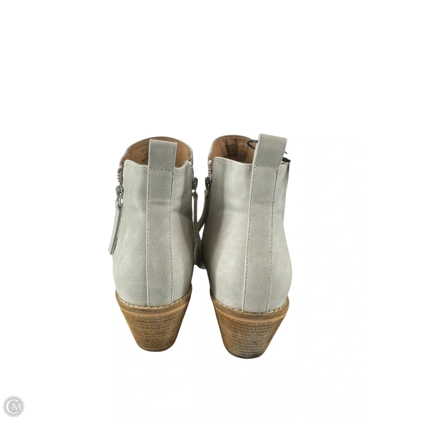 Boots Ankle Heels By Clothes Mentor In Grey, Size: 9