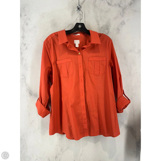 Top Long Sleeve By Chicos In Orange, Size: 2