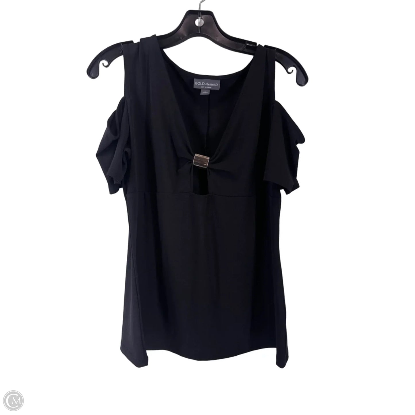 Top Short Sleeve By Bold Elements In Black, Size: L