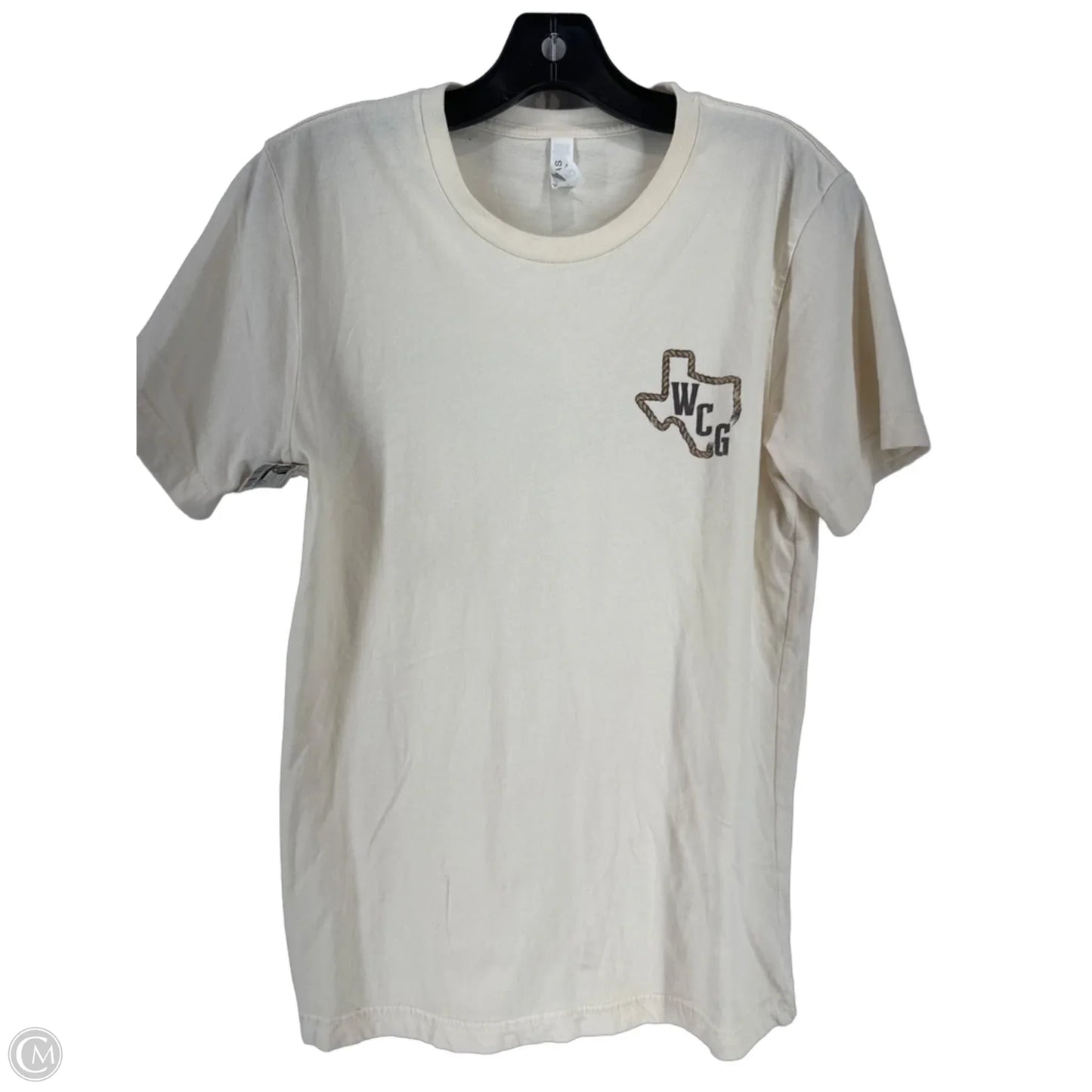 Top Short Sleeve By Canvas In Cream, Size: M