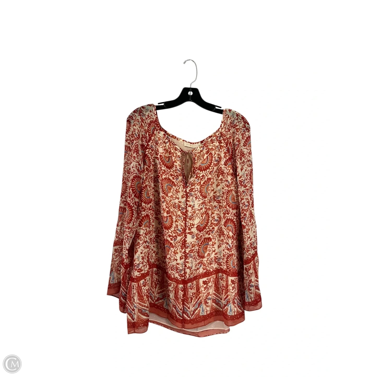 Top Long Sleeve Designer By Tory Burch In Red, Size: 14