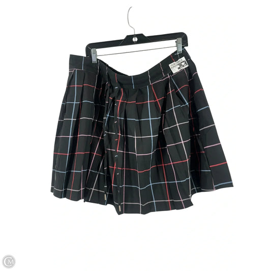 Skirt Mini & Short By Free Assembly In Black & Blue, Size: Xl