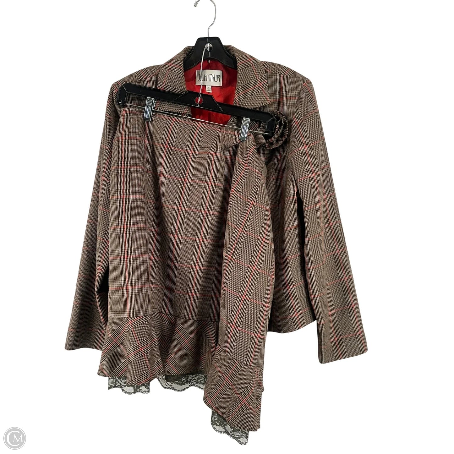 Skirt Set 2pc By Julia Jordan In Brown & Red, Size: 16