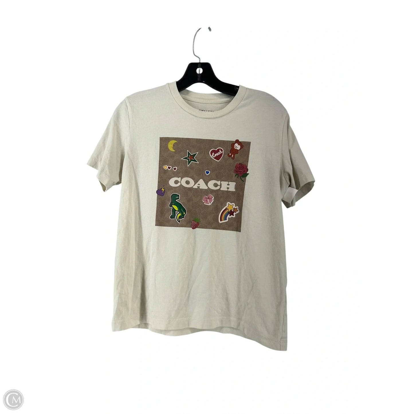 Top Short Sleeve Designer By Coach In Beige, Size: Xs