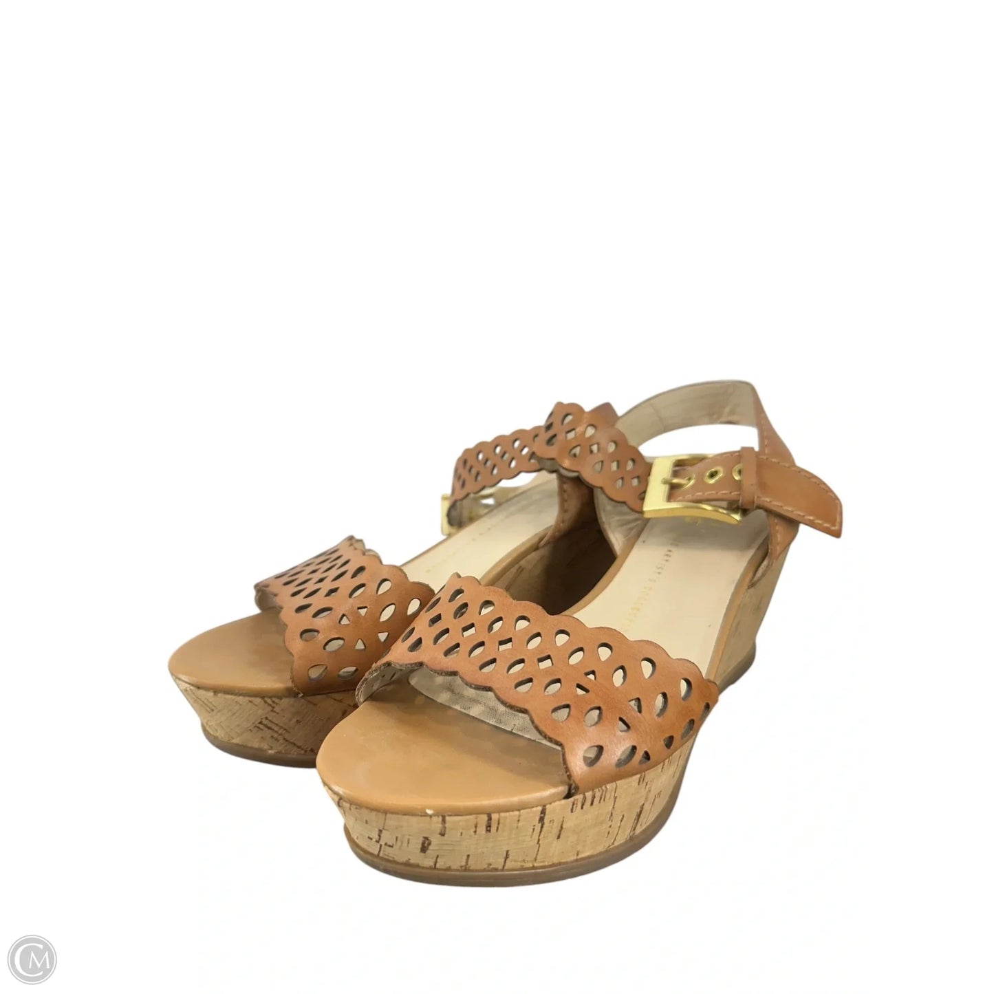 Sandals Heels Block By Franco Sarto In Brown, Size: 7