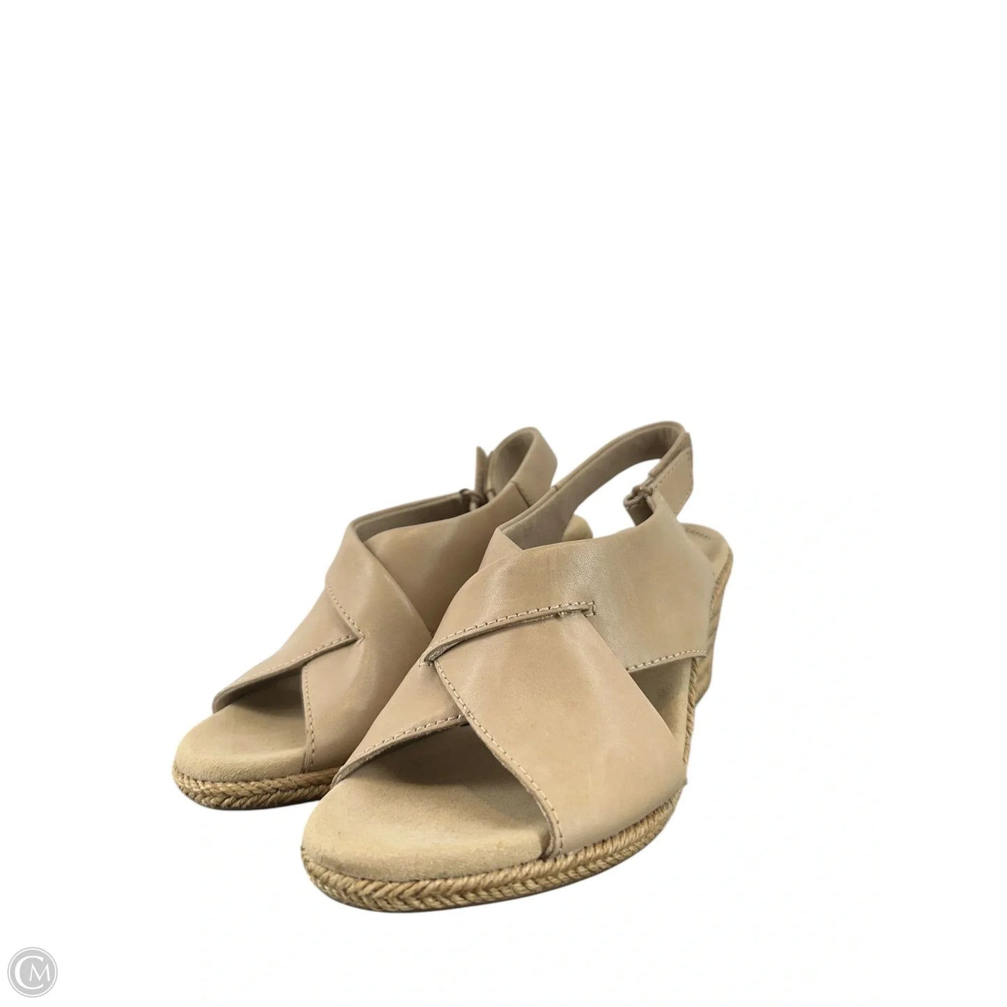 Sandals Heels Block By Clarks In Tan, Size: 5.5