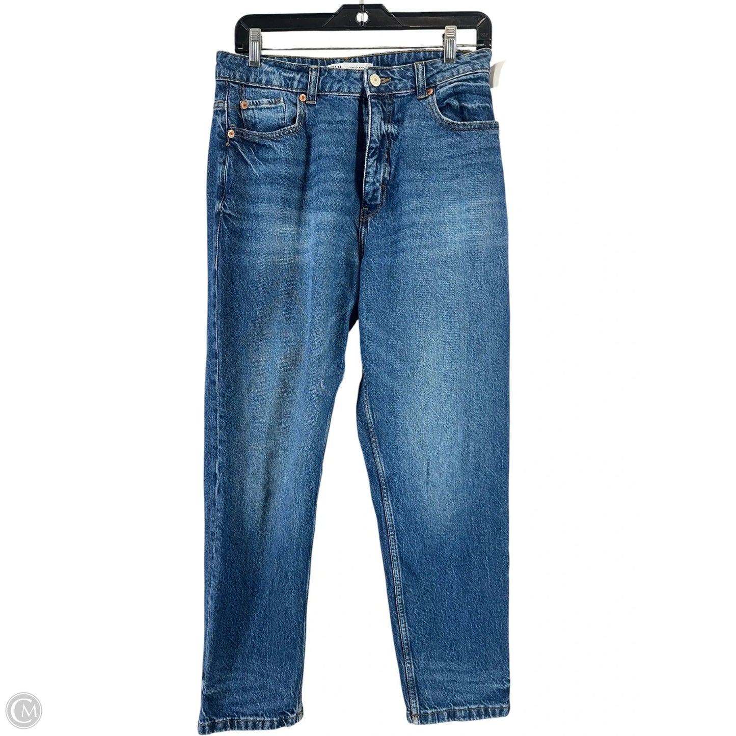 Jeans Straight By Zara In Blue Denim, Size: 8