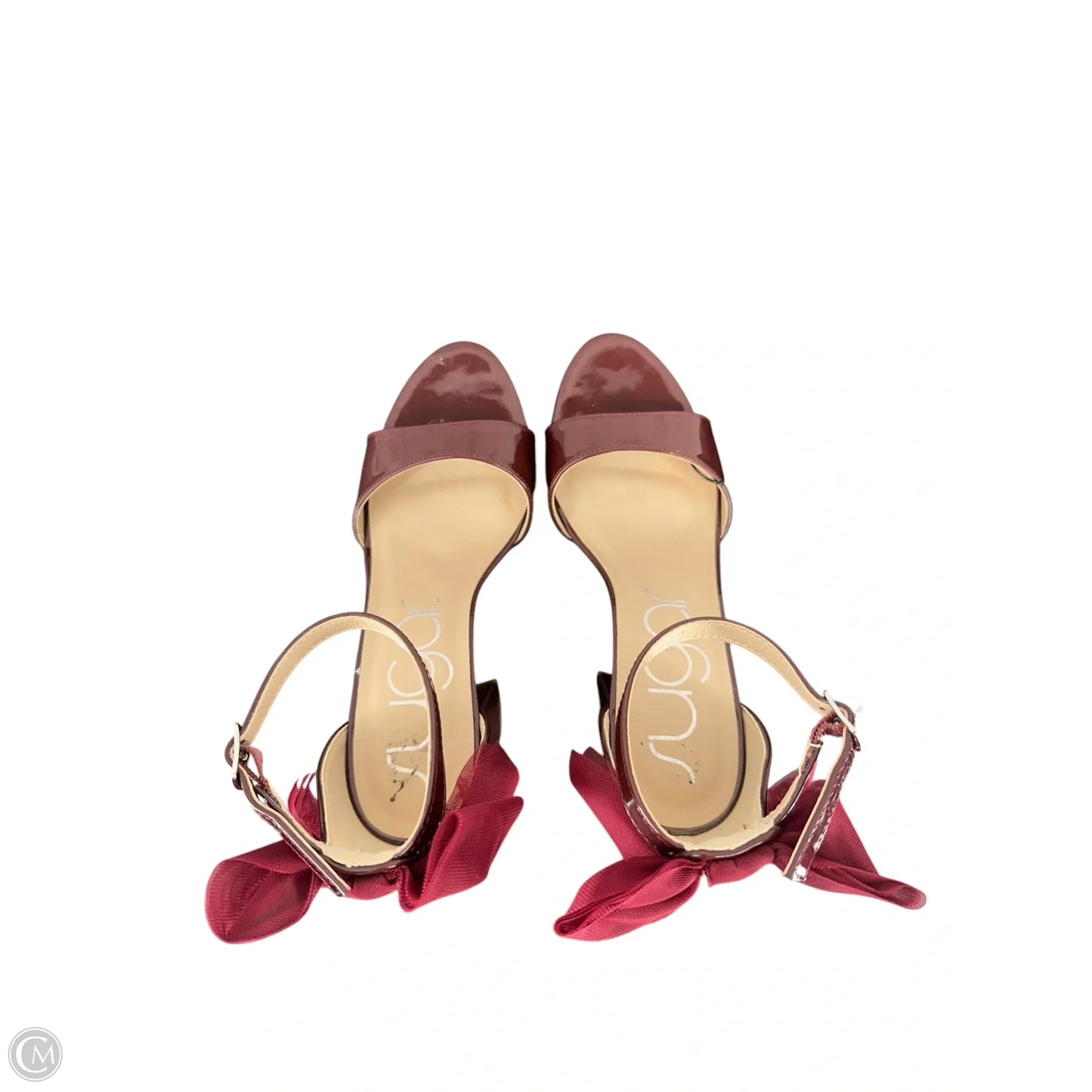 Sandals Heels Block By Sugar In Maroon, Size: 7.5