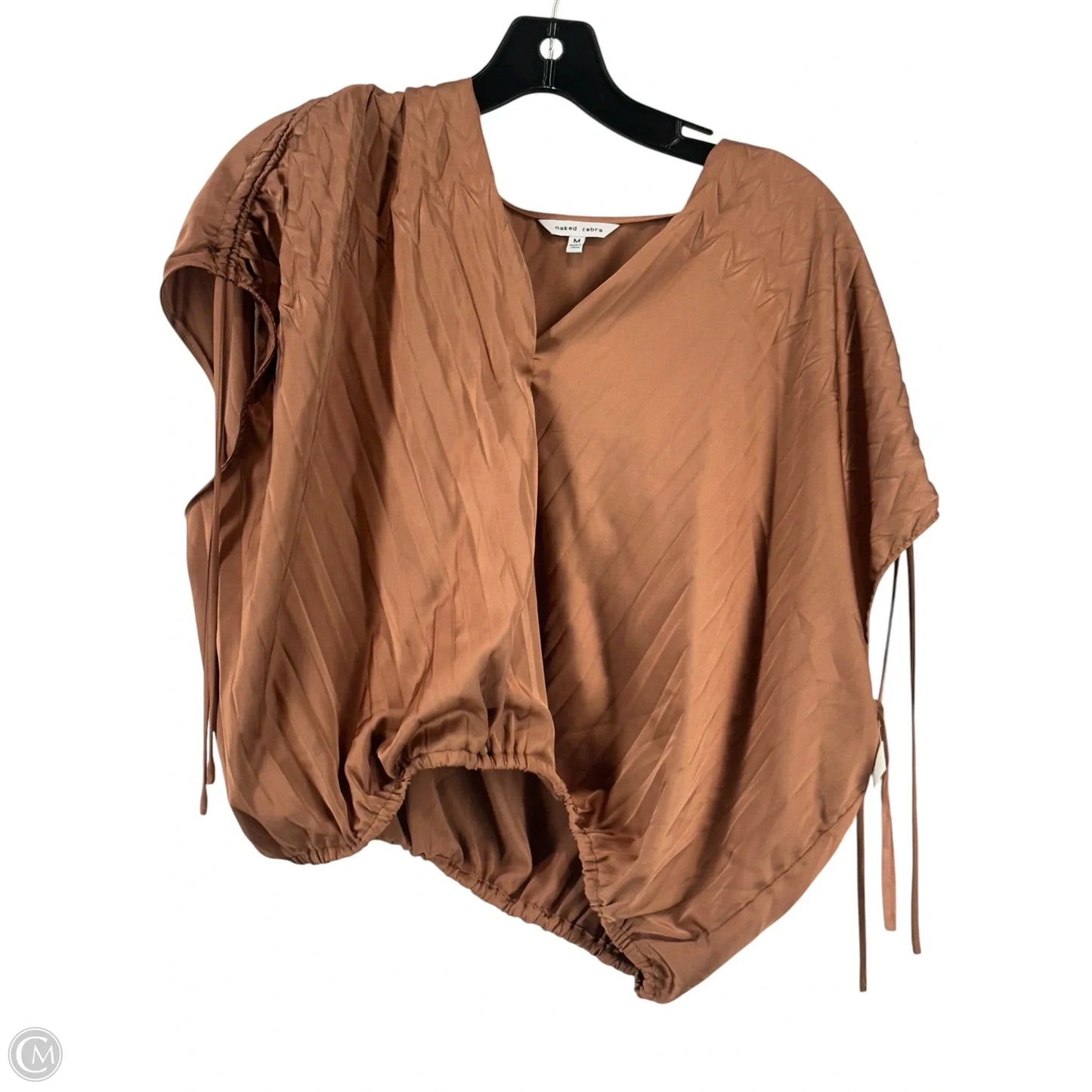 Top Short Sleeve By Naked Zebra In Brown, Size: M