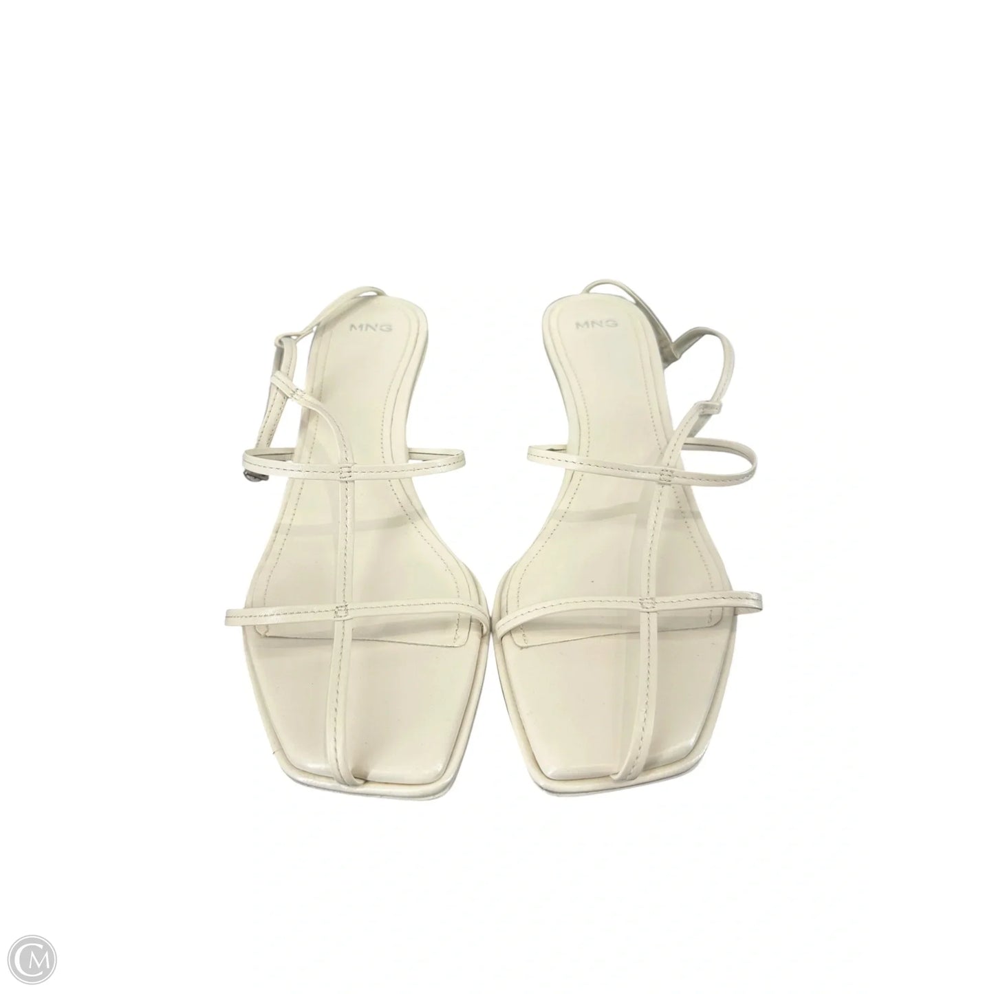 Sandals Heels Block By Mng In White, Size: 8