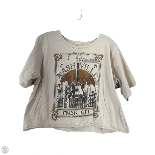 Top Short Sleeve By Altard State In Beige, Size: M