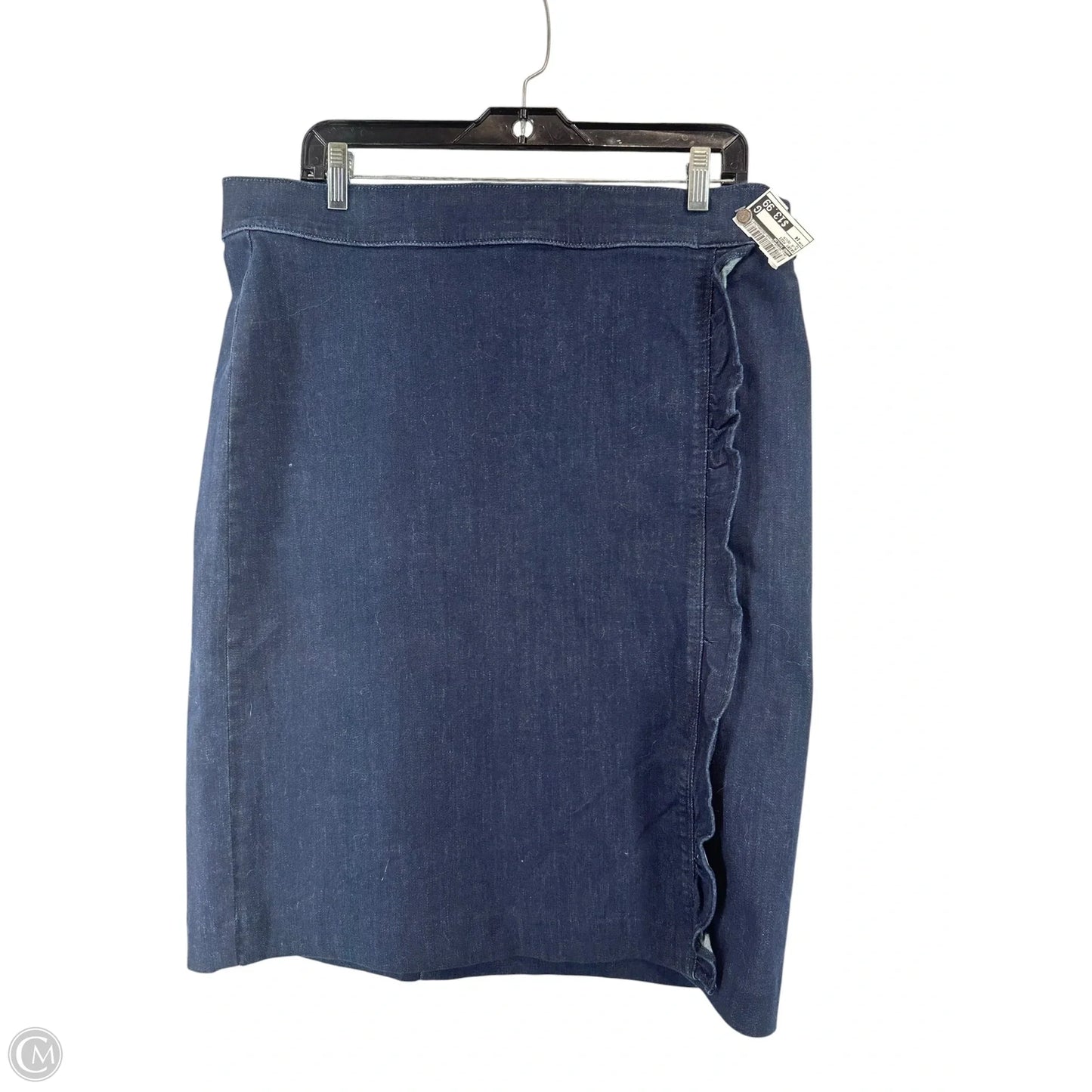 Skirt Midi By Ann Taylor In Blue Denim, Size: 14