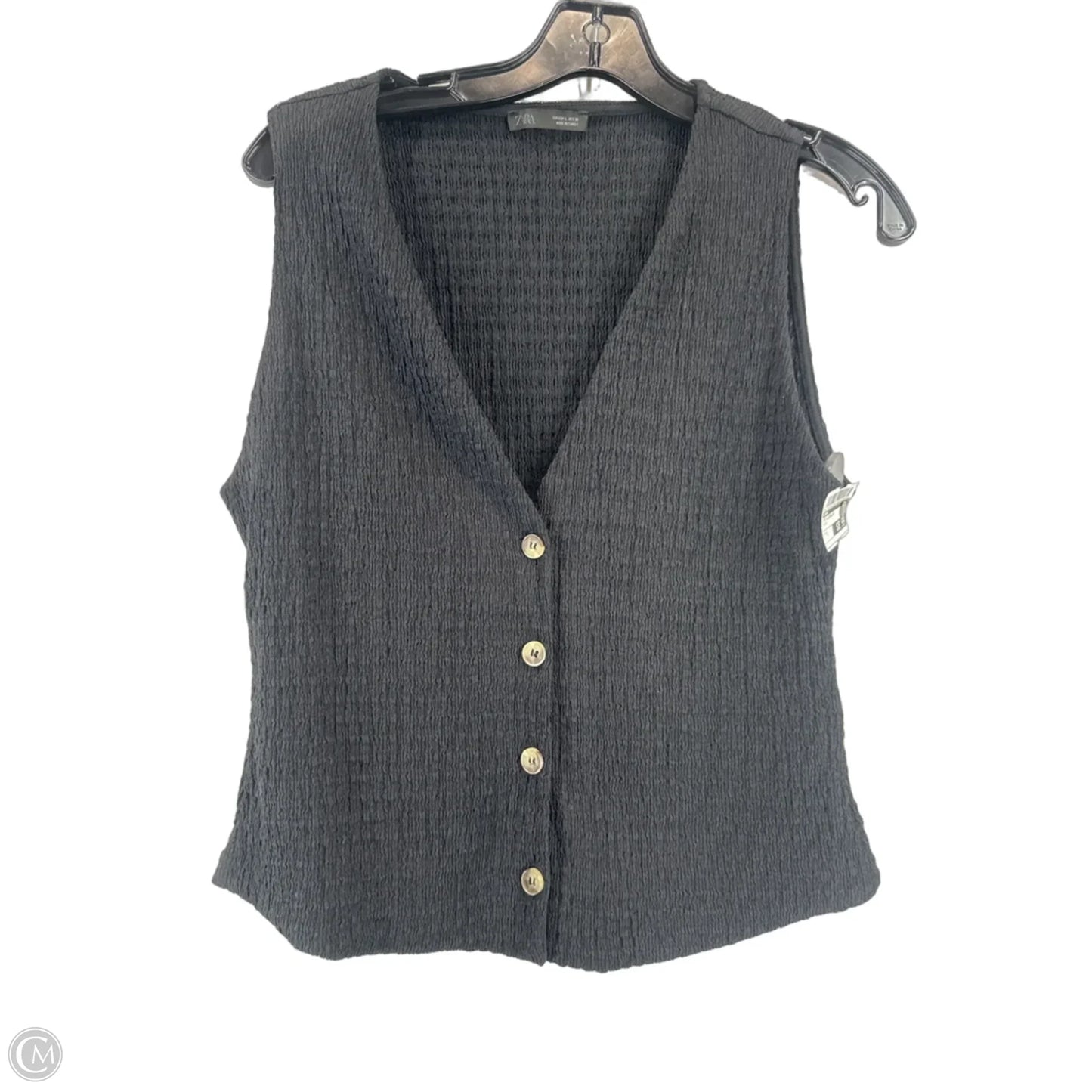 Top Sleeveless By Zara In Black, Size: L