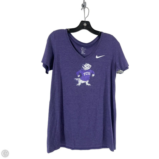 Top Short Sleeve By Nike In Purple, Size: L