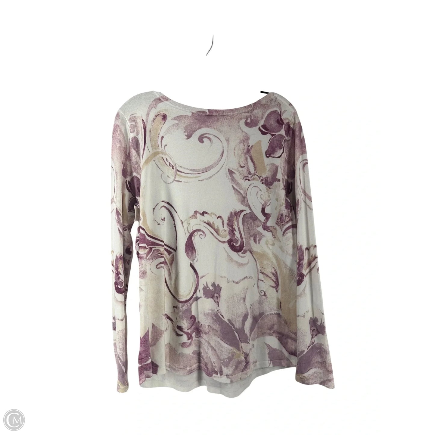 Top Long Sleeve By Chicos In Purple & White, Size: 2