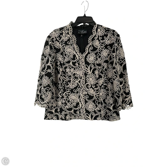 Blazer By Alex Evenings In Black & Gold, Size: Xlp
