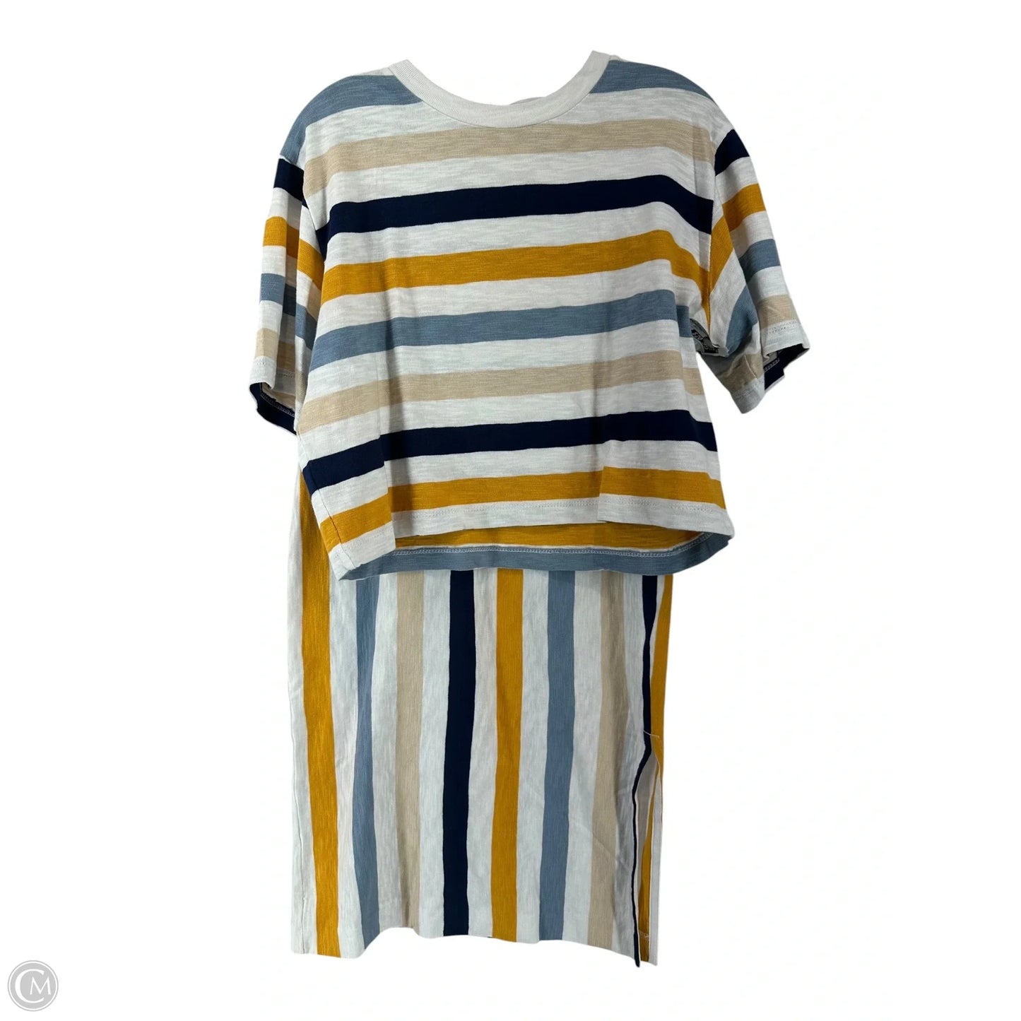 Skirt Set 2pc By Lou And Grey In Blue & Cream, Size: S