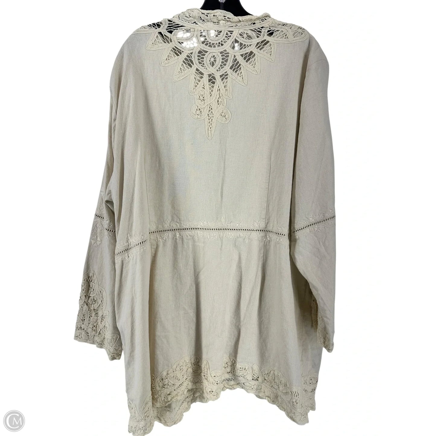 Jacket Shirt By J. Jill In Beige, Size: 3x