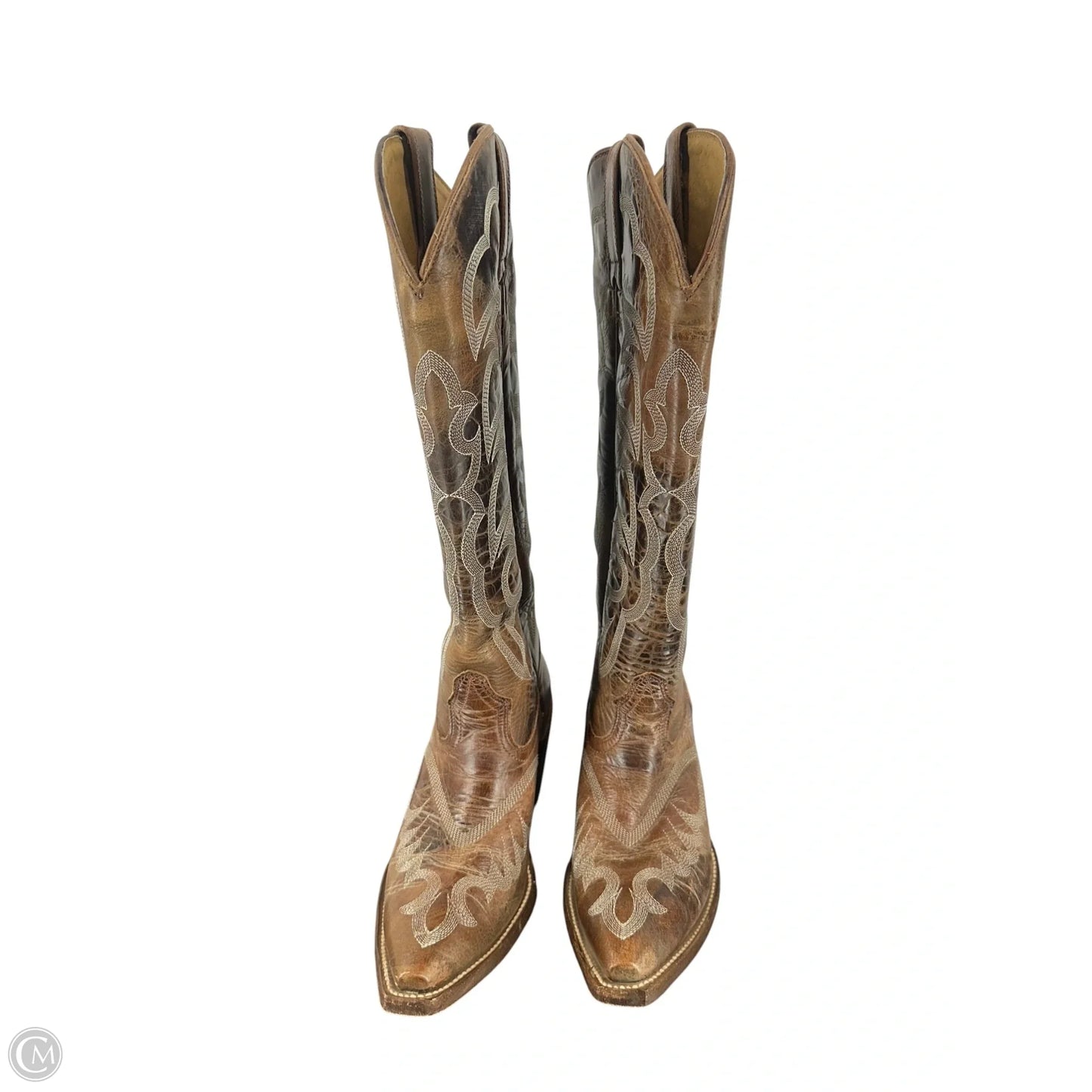 Boots Mid-calf Heels By Shyanne In Brown, Size: 6.5