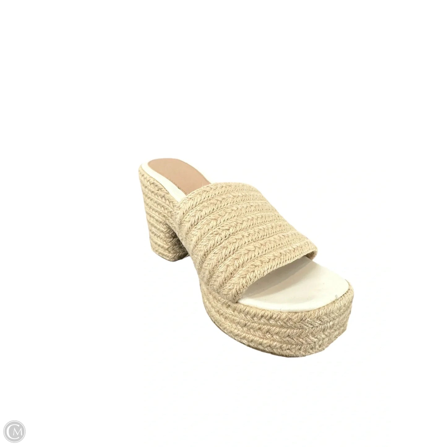 Sandals Heels Block By Clothes Mentor In Beige, Size: 6