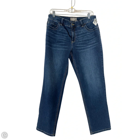 Jeans Straight By Chicos In Blue Denim, Size: S