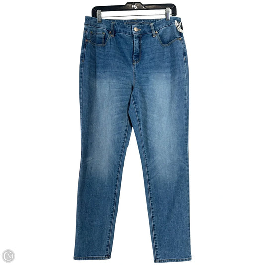 Jeans Straight By Chicos In Blue Denim, Size: S