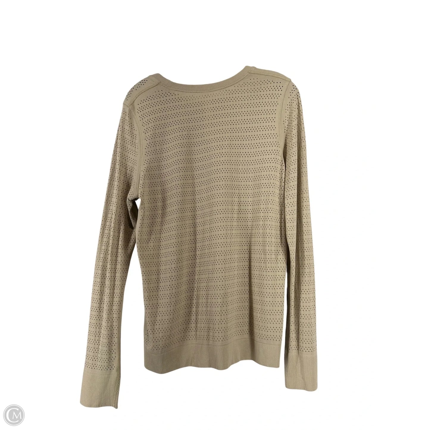Athletic Top Long Sleeve Collar By Lululemon In Beige, Size: 10