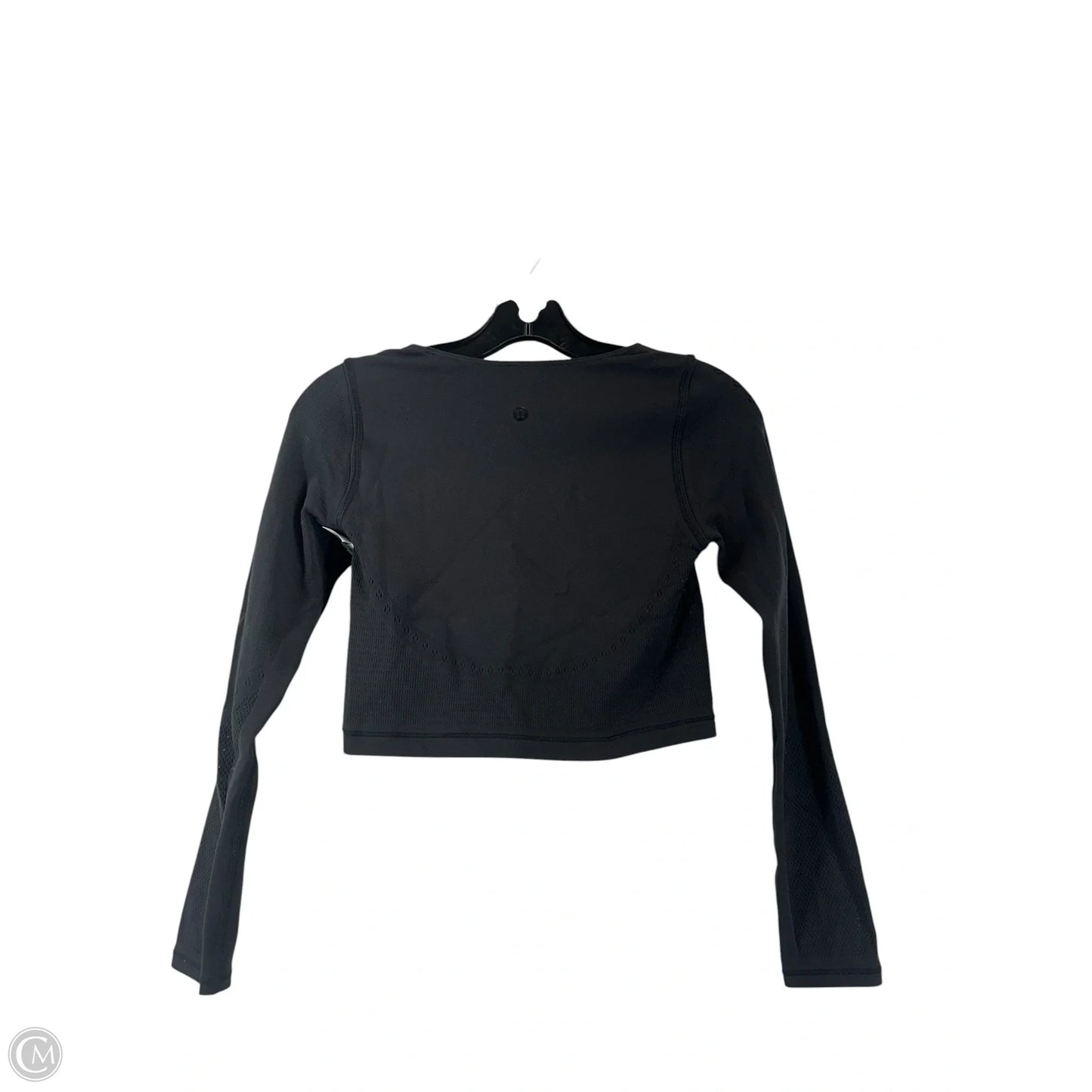 Athletic Top Long Sleeve Collar By Lululemon In Black, Size: S